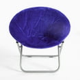 thumbnail image 2 of Urban Shop Super Soft Faux Fur Saucer Chair with Folding Metal Frame, Navy, 29"X32"X22", 2 of 8