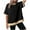 Black, variant on JGGSPWM Women's Oversized Short Sleeve T Shirt Contrast Trim Loose Casual Splicing Threaded Round Neck Sleeved Pink M