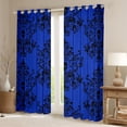 thumbnail image 2 of jejeloiu Damask Baroque Floral Blackout Curtains Set of 2 (38x54 Each),Blue Black Curtains and Drapes,Black Skull Skeleton Living Room Curtains For Adults,Ultra Soft Bedroom Decoration, 2 of 6