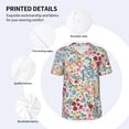 thumbnail image 3 of Hirioo Trendy Floral Design for Men's Baseball T-shirt Shirts Short Sleeve Casual Summer Button Stretch T Shirts,Size S-4XL-3X-Large, 3 of 7
