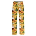 thumbnail image 5 of Women's Fashion Loose Casual Christmas Snowman Print Pants with Drawstring Elastic Waist, Comfortable Sleepwear and Loungewear Trousers for Home,Yellow,2XL, 5 of 7