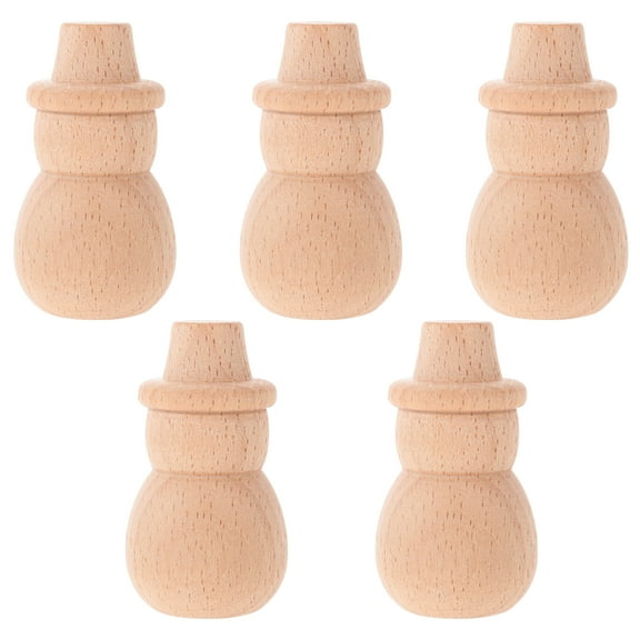 LABSERRON Unfinished Wood Puppets Brown Diy Painting Educational Tool 5Pcs 1.97x0.98x0.98in