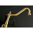 thumbnail image 3 of Kingston Brass KS1027PL Heritage Two-Handle Wall Mount Roman Tub Faucet, Brushed Brass, 3 of 8