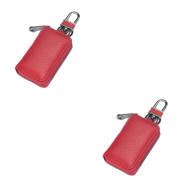 Cartera de cuero Qarigey monedero para llaves Tarjeta de crédito Bolsillo con cierre de cremallera unisex