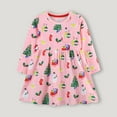 thumbnail image 2 of NIEWTR Girl Long Sleeve Dress Fall Winter Princess Causal Snowman, Christmas Tree, Santa Claus Print Dresses(5Y,Z04-Pink), 2 of 6