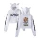 thumbnail image 1 of Pop cazadora para niña Demon Hunters Women's Fashion Cat-Ear Crop Top Hooded Sweatshirt （White）, 1 of 2