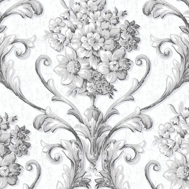 Floral Damask Wallpaper - Walmart.com - Walmart.com