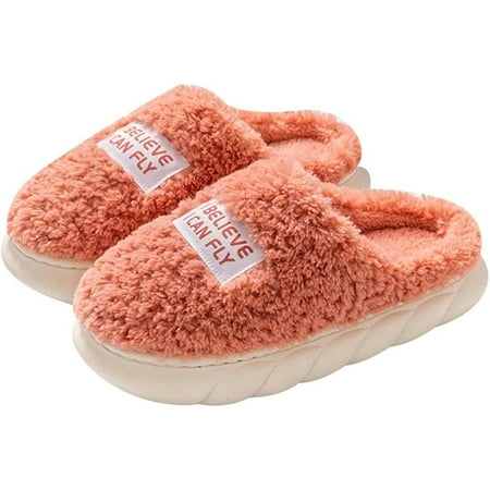 

CoCopeaunt Women Men Casual Fluffy Warm Winter Soft House Shoes Fashion Printing Furry Indoor Slippers