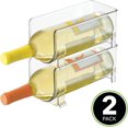 thumbnail image 2 of Botellero (juego de 2) - botellero de plástico apilable para botellas de vino, refrescos u otras bebidas - botellero moderno para 1 botella - transparente, 2 of 4