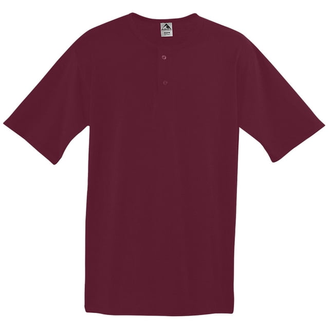 Two-Button Baseball Jersey 2Xl Maroon