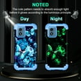 thumbnail image 2 of Casetego for Motorola G 5G 2024 Case,Glow in The Dark Three Layer Heavy Duty Shockproof Full Body Protection Hard Plastic Bumper+Soft Silicone Protective Case,Blue Butterfly, 2 of 7