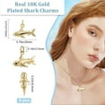 thumbnail image 2 of 8Pcs Brass Pendants with Jump Ring Long-Lasting Plated Shark Shape Real 18K Gold Plated 13x20x5.5mm Hole: 3.5mm, 2 of 6
