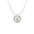 thumbnail image 2 of Delight Jewelry Goldtone Mini Crystal Ship Wheel - Navigation Laugh Ring Charm Necklace, 18", 2 of 4