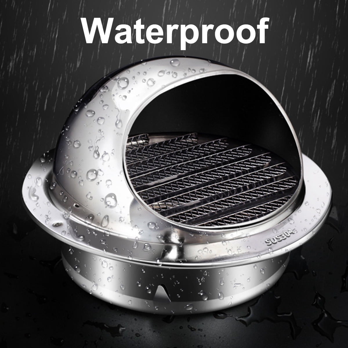 Exhaust Air Dryer Vent With Hemispherical Hood, Stainless Steel Structure, For Residential And Industrial Ventilation Systems, Efficient Airflow Design, Easy Installation On Walls
