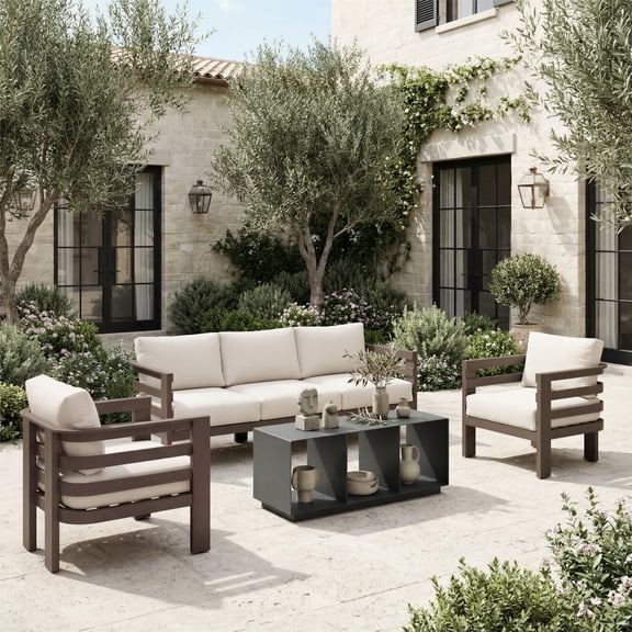 Bal Harbor Armchair White Accent Chair, Modern Style, Removable and washable cushion cover, Aluminum, Outdoor Living