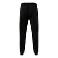 thumbnail image 4 of Uooqdmx Sweatpants for Men Joggers for Men Male Fitness Running Trousers Drawstring Loose Waist Solid Color Pants Pocket Loose Fleece Sweatpants Chinos Pants Men Black L, 4 of 6