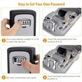 thumbnail image 6 of Key Lock Box, 4 Digit Combination Key Storage Lockbox, Waterproof Wall Mount Key Safe Box for Indoor, Outdoor, Home, Hotels, Airbnb and Schools, 6 of 6