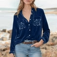 thumbnail image 4 of Neewe Womens Winter Velvet Long Sleeve Button Down Casual Tops Shirts, 4 of 9