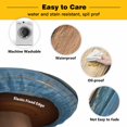 thumbnail image 3 of Elastic Fitted Round Tablecloth, Farmhouse Navy Blue Brown Waterproof Stretch Table Cover for 36"-44" Tables, Vintage Wooden Striped Washable Outdoor Tablecloths for Patio, Picnic, Camping, 3 of 9