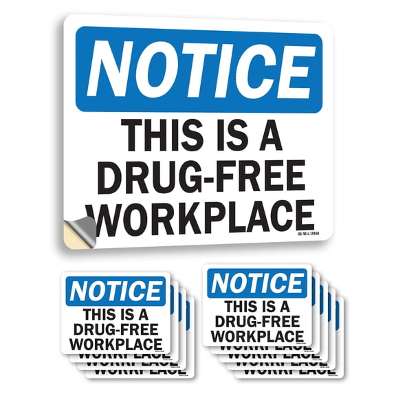This Is A Drug OSHA Notice Vinyl Decal Label 14 Inch x 10 Inch - 10 Pack