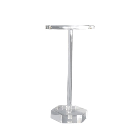 Farfi Earrings Display Stand Transparent T-shaped Hexagon/Rectangle/Round Base Detachable Non-slip Photo Props Acrylic Heavy Duty Drop Earrings Jewelry Display Holder for Jewelry Store (Hexagon,L)