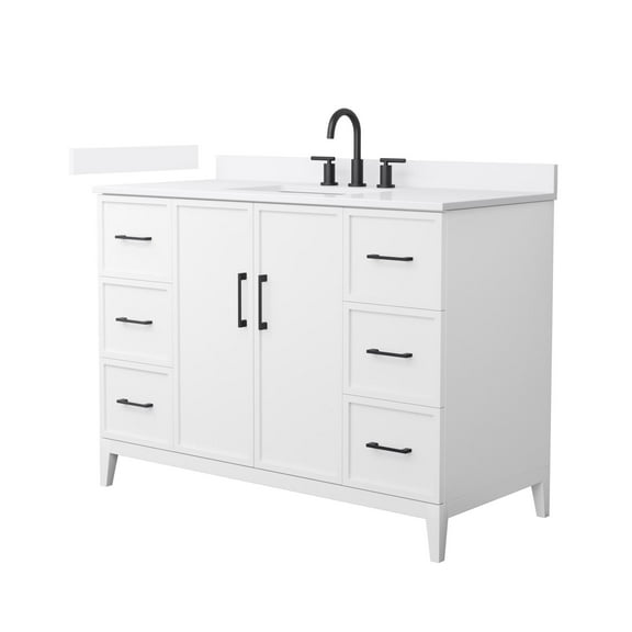 Wyndham Collection Wch717148s-Qtz-Us3mxx Elan 48" Free Standing Single Basin Vanity Set -