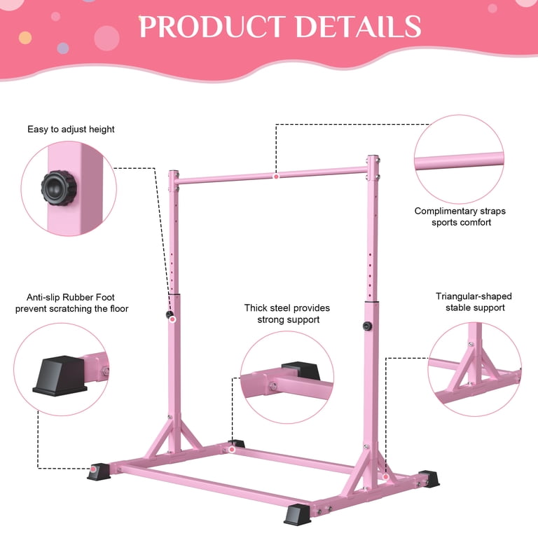 Primy Gymnastics Bar, Adjustable Height, Pink photo 7
