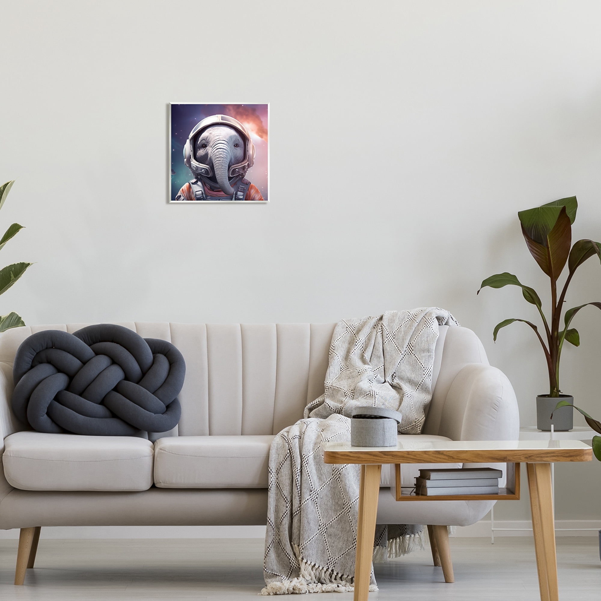 Stupell Industries Astronaut Elephant Portrait Animals & Insects Painting Unframed Art Print Wall Art, 12 x 12