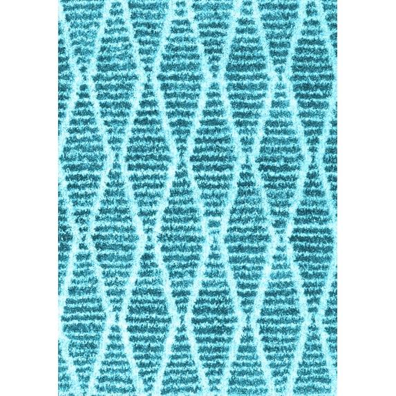 Ahgly Company Indoor Rectangle Trellis Light Blue Modern Area Rugs, 2' x 3'
