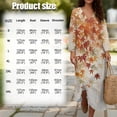 thumbnail image 6 of DISNIMO Maple Leaf Printed Women's Linen Style Maxi Dresses Casual Loose Dress 3/4 Sleeve Midi Dresses Lightweight V Neck Dresses for Women, M, 6 of 6