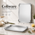 thumbnail image 4 of Coliware 16”x 12” Baking Pan Cookie Sheet Set of 2, Stainless Steel Rimmed Half Sheet, Metal Flat Cooking Tray Pans for Oven Toasting, 4 of 13