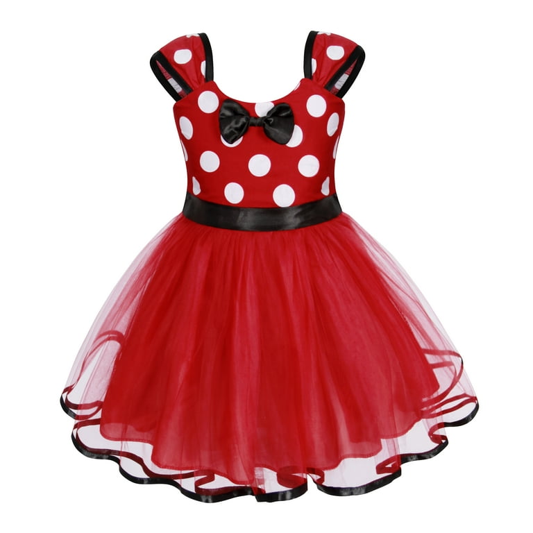 Jurebecia Minnie Mouse Costume, Tutu Dress with Bowknot Headband, Polka Dot  Cosplay Outfit, 110 CM, 3-4 Years - Walmart.com