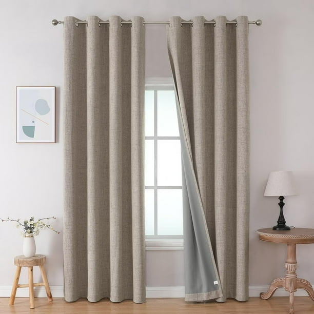 Cortinas Joydeco de Lino Opacas 100% Blackout 240x245 cm 2 Paneles
