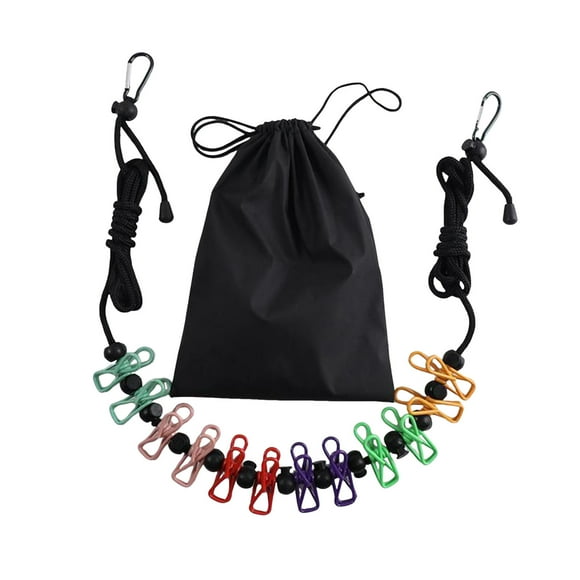 Tendedero portátil retráctil para viajar, tendedero con 12 pinzas para tender la ropa en interiores, accesorios para acampar al aire libre