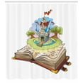 thumbnail image 3 of Once Upon a Time Shower Curtain, Surreal Magic World in Fantasy Book Fairy Tale Style Castle Illustration, Fabric Bathroom Set with Hooks, 69W X 70L Inches, Multicolor, by Ambesonne, 3 of 3