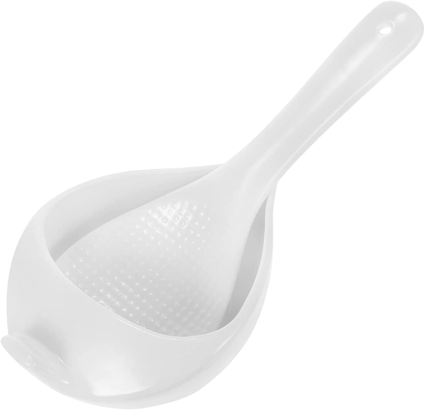 Bundle of 2 Rice Scoop Holder 5 x 4 with Rice Scoop Paddle Spoon White 