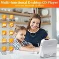 thumbnail image 5 of Gueray CD Player Portable Bluetooth 5.1 Desktop CD Player with Hifi Sound Speakers, Remote Control, Dust Cover, LED Display, FM Radio Wireless, Party, 5 of 7