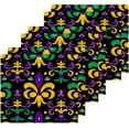 thumbnail image 3 of Mardi Gras Washcloths Set of 6-12 x 12 inch Pure Cotton Wash Cloth Highly Absorbent and Soft Fingertip Towels Face Cloths for Bath, Spa Wash cloth, 3 of 7