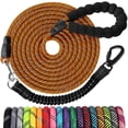 thumbnail image 1 of Long Dog Leash 15 FT: Heavy Duty Rope Leashes for Dogs Training with Swivel Lockable Hook Reflective Threads Bungee and Padded Handle - Dog Lead for Large Small Medium Dogs Outside Walking Hiking, 1 of 6
