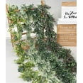 thumbnail image 3 of HAOSHICS Greenery Garland Eucalyptus, Silk Greenery Eucalyptus Leaves Vines, Fake Eucalyptus with Fake Leaves, Faux Silver Dollar Eucalyptus Hanging Vines for Room Table Decor, 3 of 9