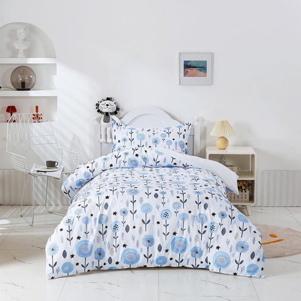 3D Acuarela Azul Floral Funda de edredón Set Ropa de cama Set Funda de edredón Fundas de almohada
