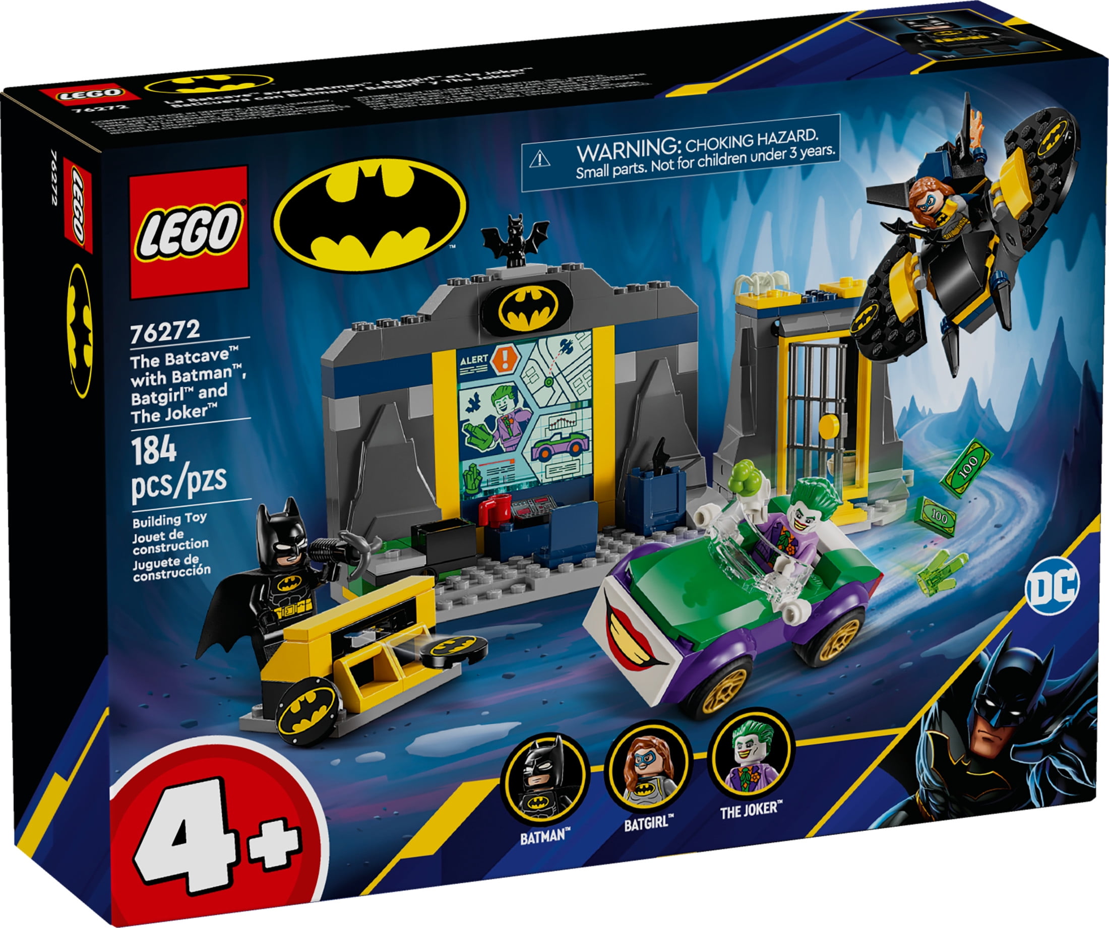 LEGO, DC Batman Batcave Set, 76272, with Batman, Batgirl & The