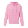 thumbnail image 3 of Outfmvch Men's Zip-Up Hoodie,Full-Zip Hoodie,Hooded Sweatshirt,Fleece Hoodie Men's Fashionable Casual Solid Color Trendy Hooded Zipper Sports Hoodie Pink S, 3 of 5