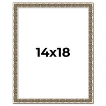 14x18 Frame Silver Versailles Ornate Solid Wood Picture Frame | 1 Inch Moulding Width | Interior