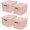 4.7 Gallon, variant on Storage Baskets with Lids - Set of 4 Stackable Plastic Boxes with Handles - Decorative Shelf Organizer Bins for Bathroom and Closet, Pink, 4. Gallon