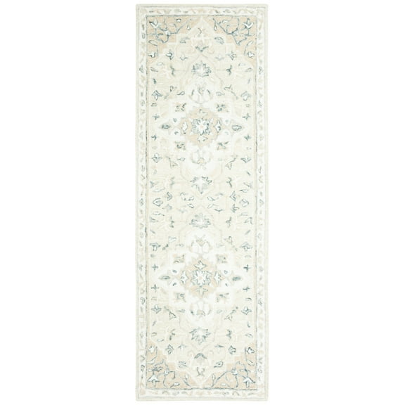 SAFAVIEH Micro-Loop Emilija Oriental Runner Rug, Beige/Ivory, 2'3" x 8'