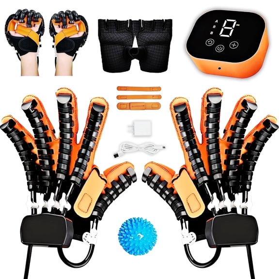 AuraLane Rehabilitation Robot Gloves,Hand Exerciser for Stroke with Neuromuscular Recovery & Stroke Therapy Equipment,Strength Adjustable,2 Piece