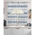 thumbnail image 2 of White Blue Brush Kitchen Curtains Sets 36 Inch Length with Valance, Modern Abstract Vintage Texture Swag Valances and Tiers Curtain Set Drapes Swag Curtains for Living Room, Bathroom, Bedroom, Cafe, 2 of 6