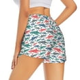 thumbnail image 2 of Uemuo Colorful Shark Pattern Women's Athletic Shorts High Waisted Running Shorts with Liner Pockets Gym Elastic Workout Shorts-XX-Large, 2 of 9