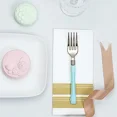thumbnail image 3 of 24 Metallic Gold Blue 7" Forks Plastic Handle Disposable Party Home Supplies, 3 of 6